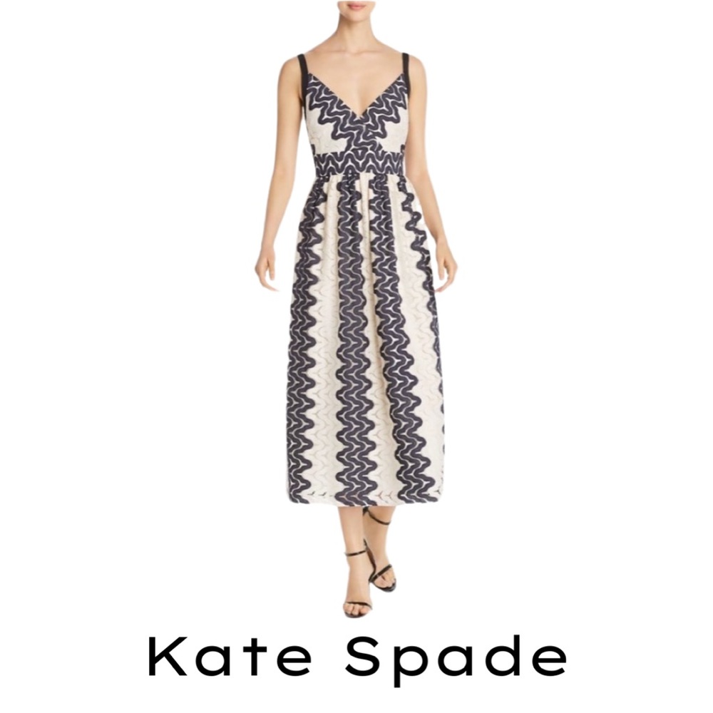 ✨HOST PICK✨ NWT KATE SPADE CREAM AND BLACK LACE MIDI DRESS